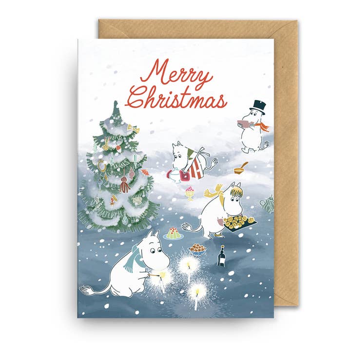 Moomin Midwinter Festival Christmas card artwork
