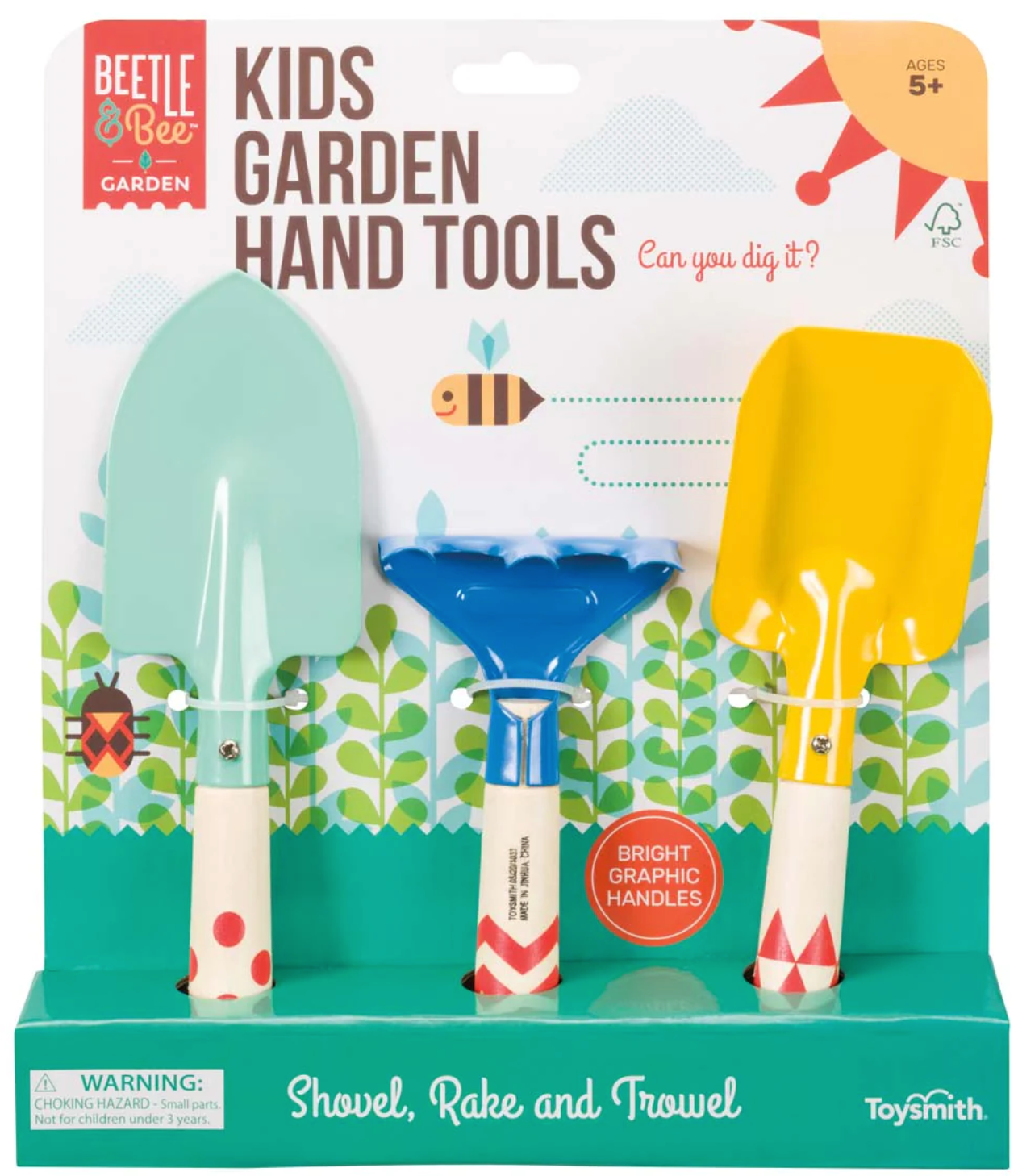 Beetle & Bee Kids Garden Hand Tools 3-Piece Set