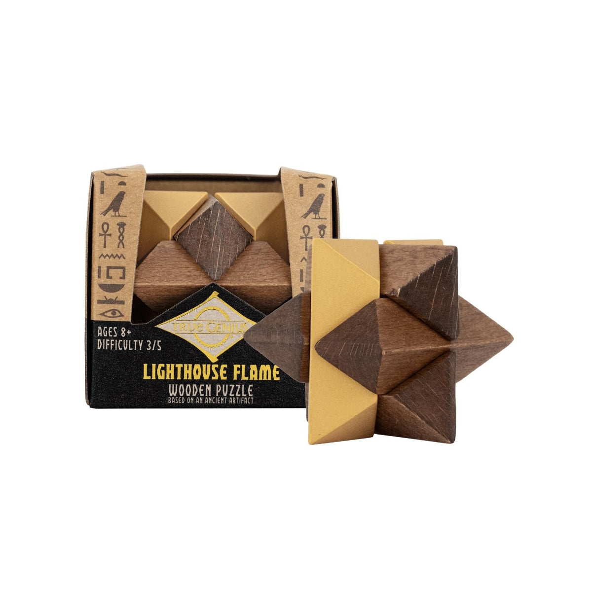 Project Genius Egyptian Triglyph Wooden Pyramid Brainteaser Mechanical Puzzles