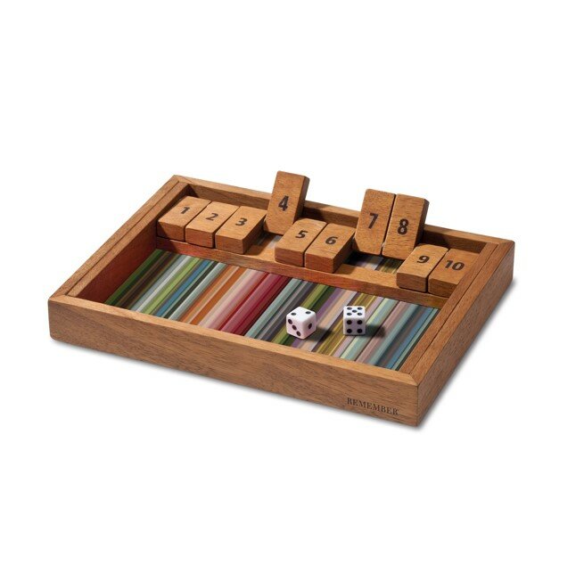 REMEMBER Shut the Box Wooden Dice Game