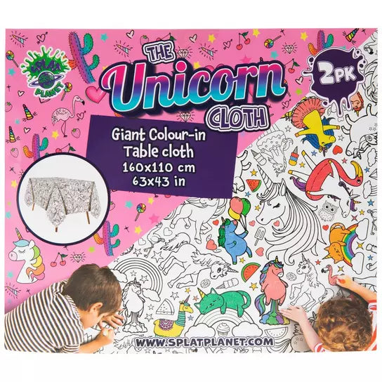 Splat Planet Unicorn Colour-In Tablecloth