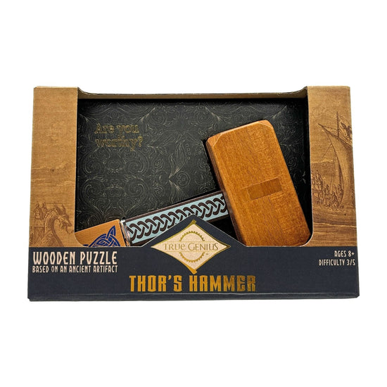 Project Genius Thor's Hammer Wooden Dexterity Puzzle