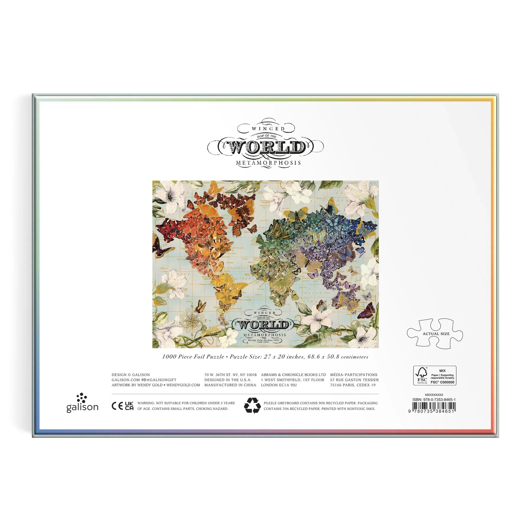 Wendy Gold Winged Metamorphosis 1000 Piece Foil Puzzle