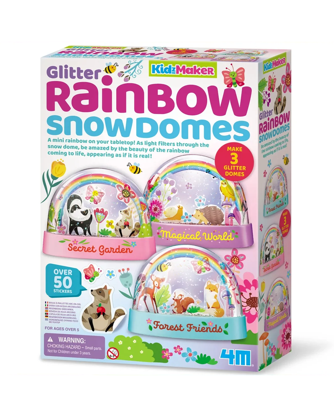 4M Glitter Rainbow Snow Domes Craft Kit