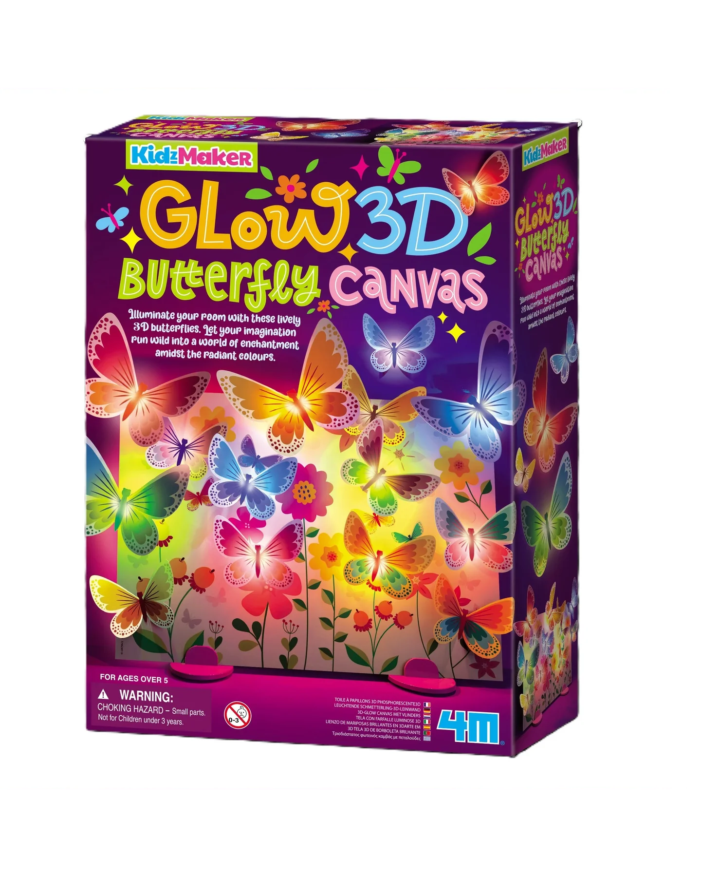 4M Glow 3D Butterfly Canvas Craft Kit