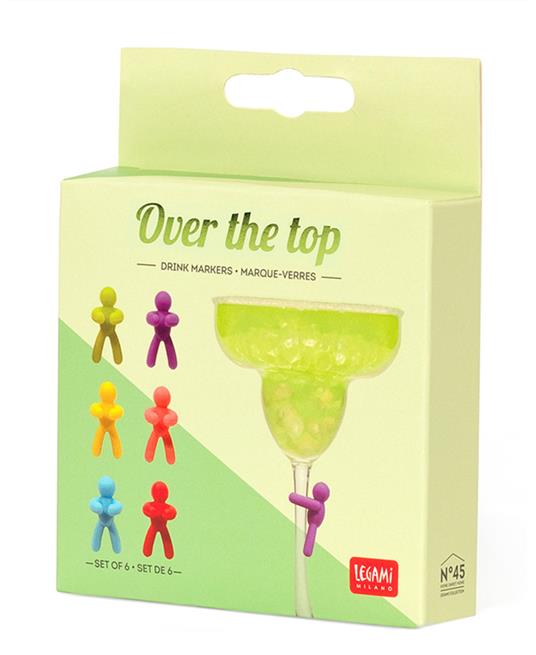 Legami Over The Top set of six colourful figure drink markers