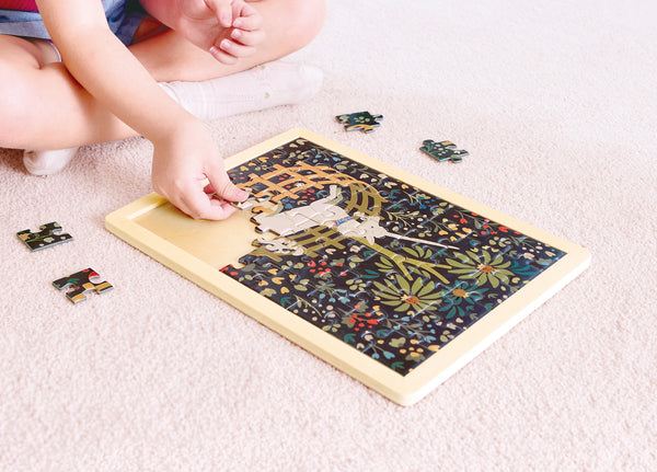 Hape x The Met Unicorn in a Garden Wooden Frame Puzzle – 48 Pieces