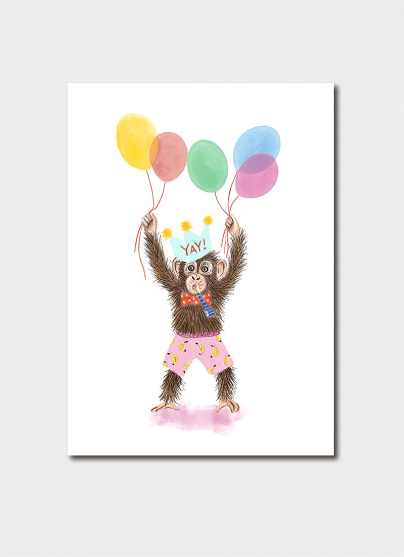 Party Monkey - Birthday Card