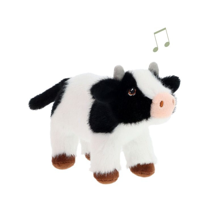 Keeleco Standing Cow with Sound 15 cm black and white soft toy