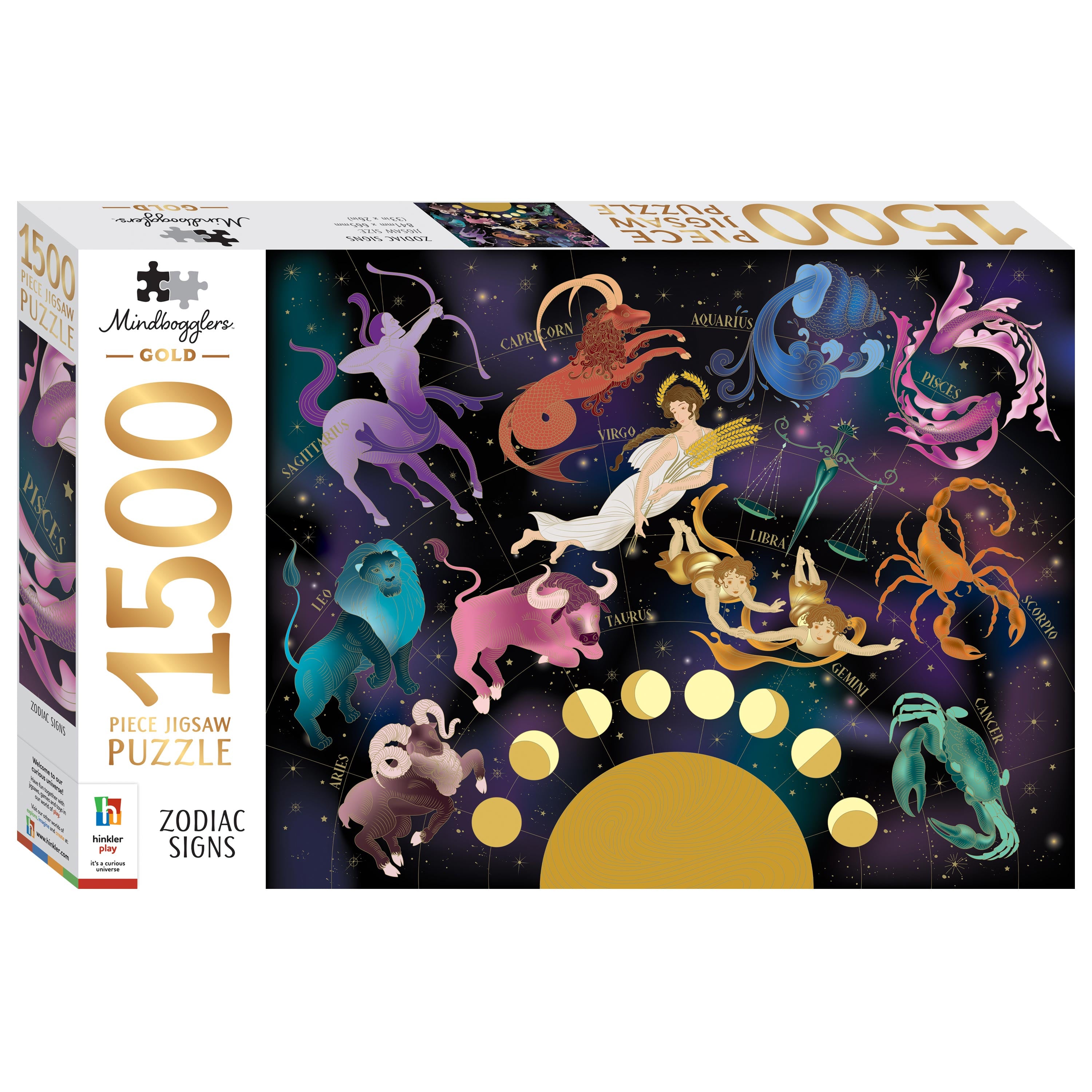 Mindbogglers Gold 1500pc Puzzle: Astrology (Zodiac Signs)