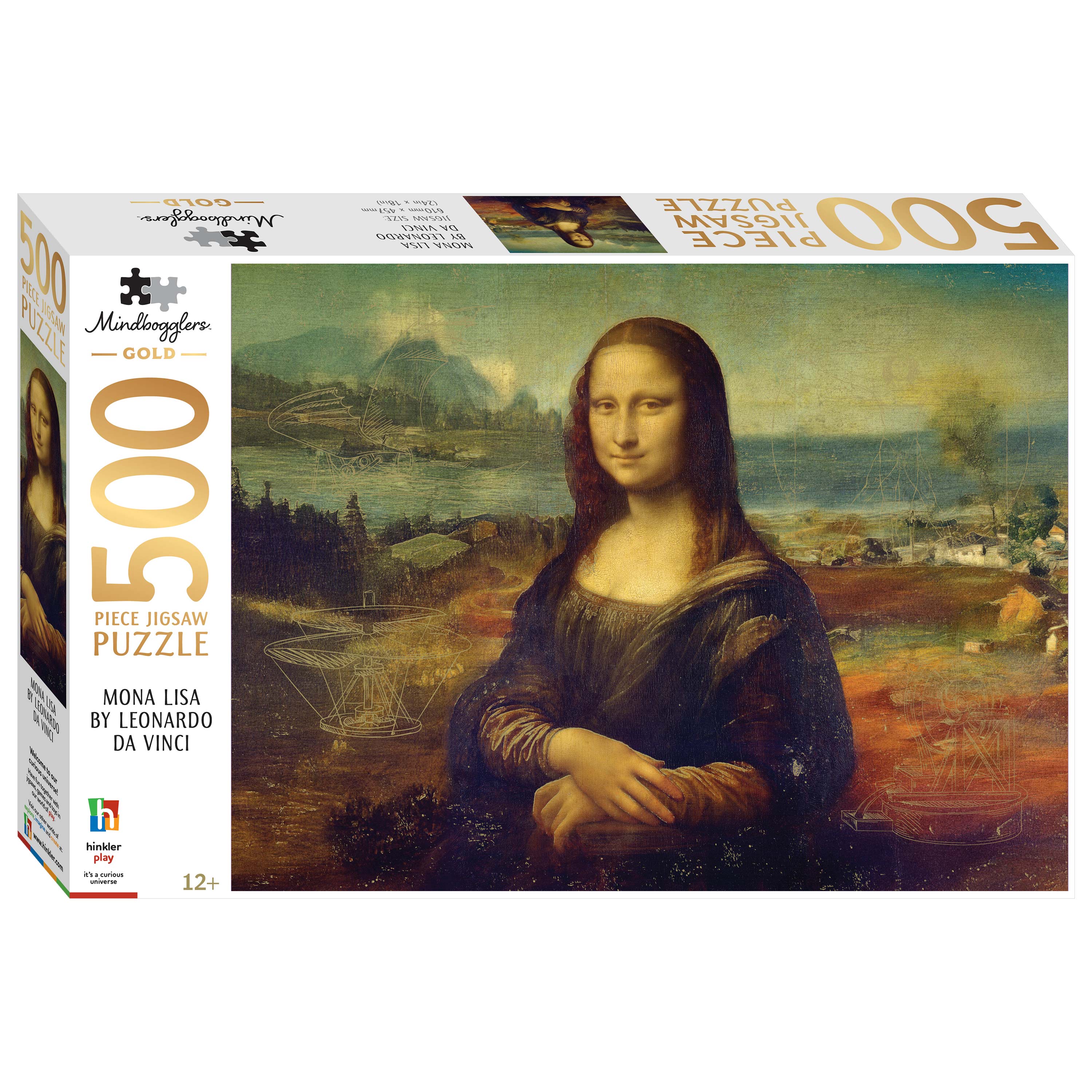 Mindbogglers Gold Mona Lisa 500-Piece Jigsaw Puzzle Adult Jigsaws