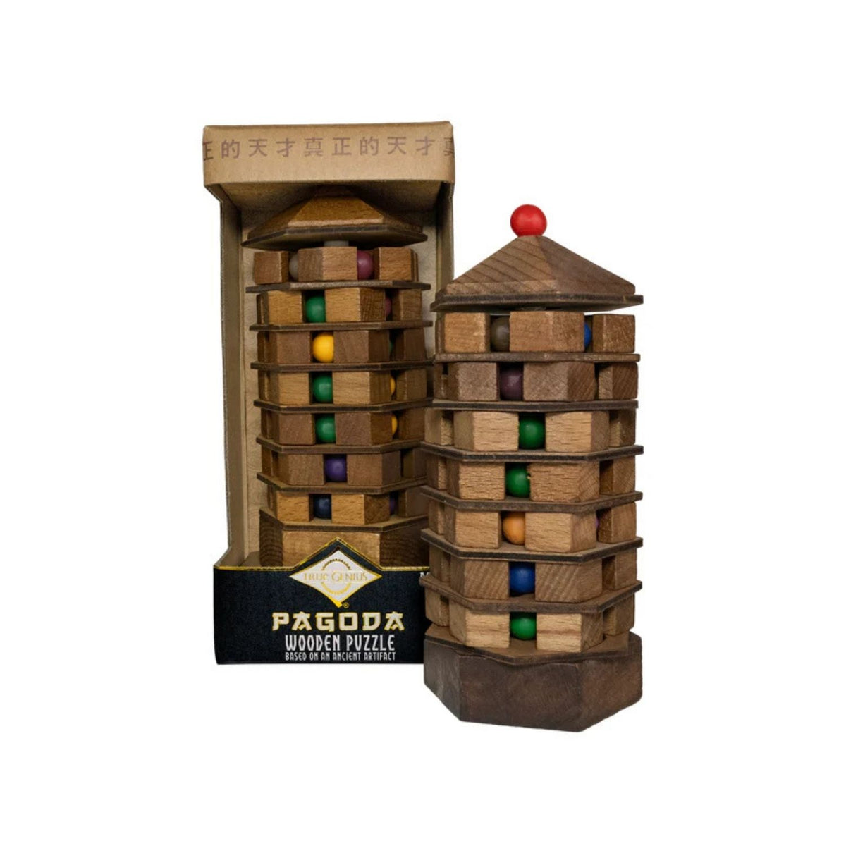 Project Genius Chinese Pagoda Turn and Tilt Tower Puzzle Mechanical Puzzles