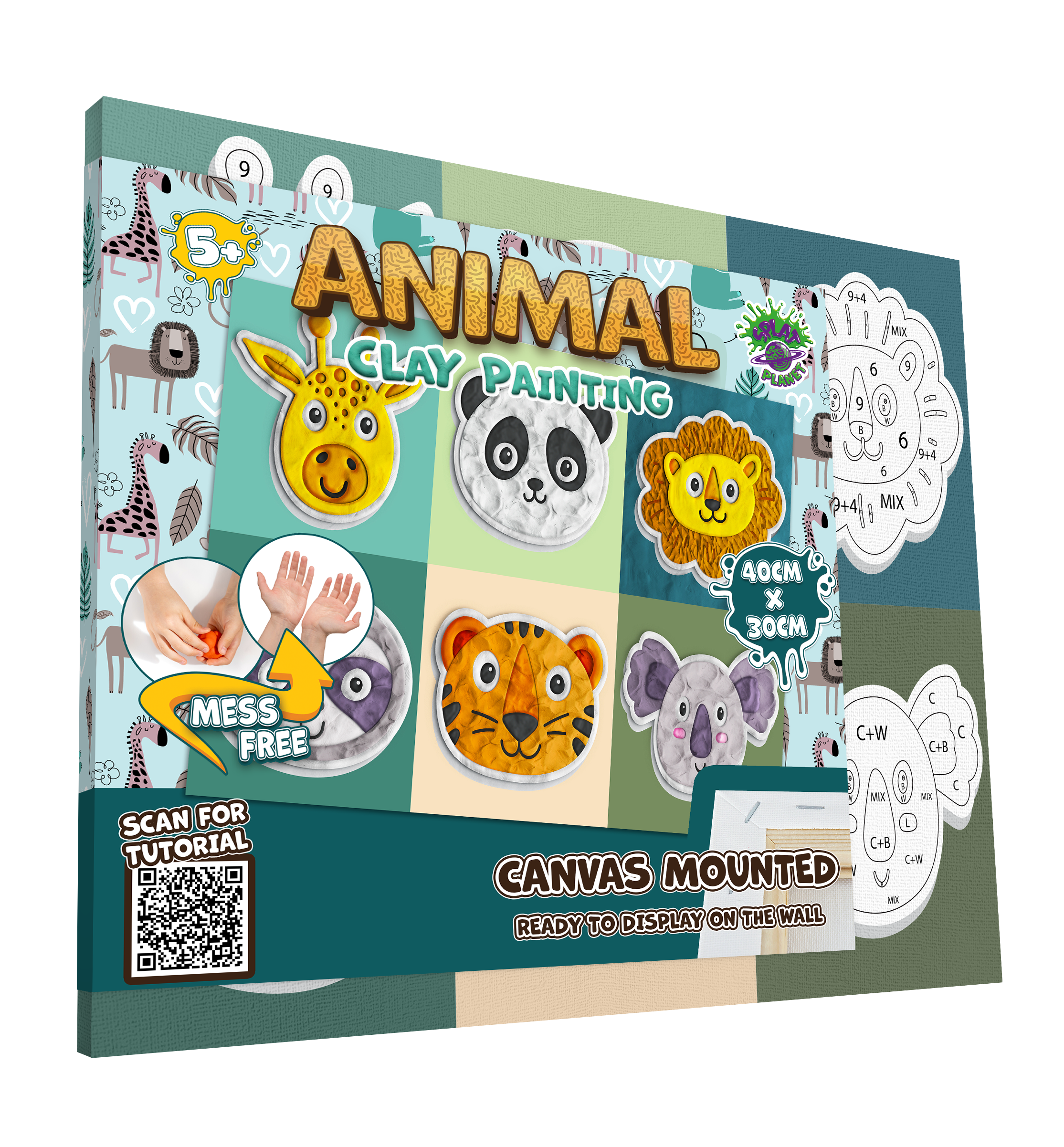 Splat Planet Animals Clay Painting Kit 40 x 30 cm