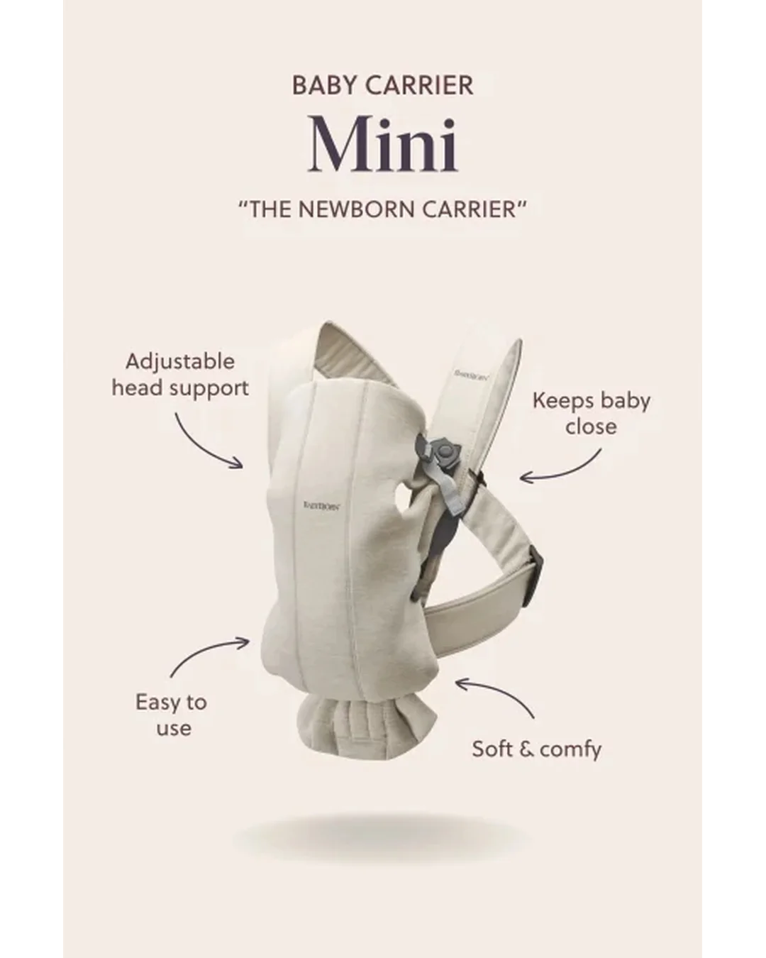 BabyBjorn Baby Carrier Mini Cotton- 0-12 Months Soft-Structured Carriers