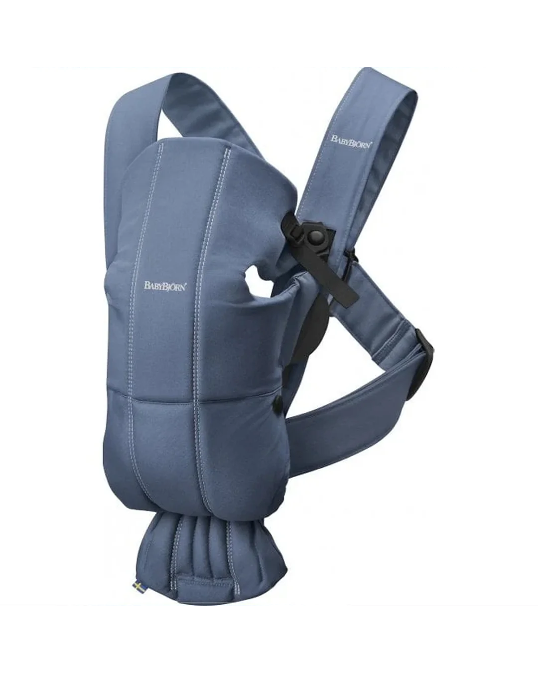 BabyBjorn Baby Carrier Mini Cotton- 0-12 Months Soft-Structured Carriers Vintage Indigo