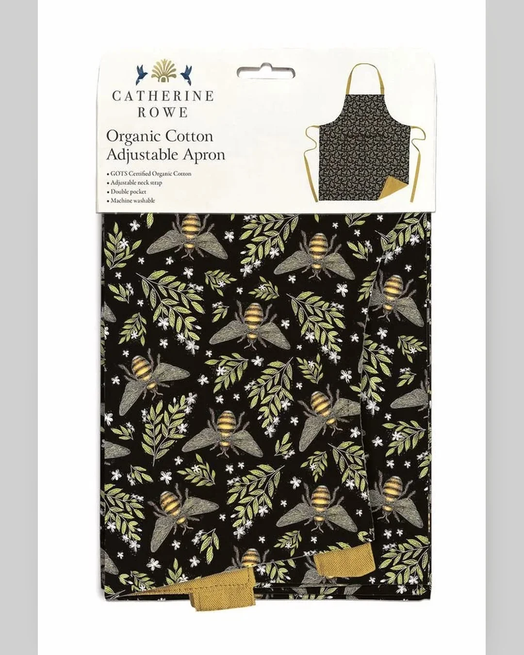 bee-pattern-cotton-apron