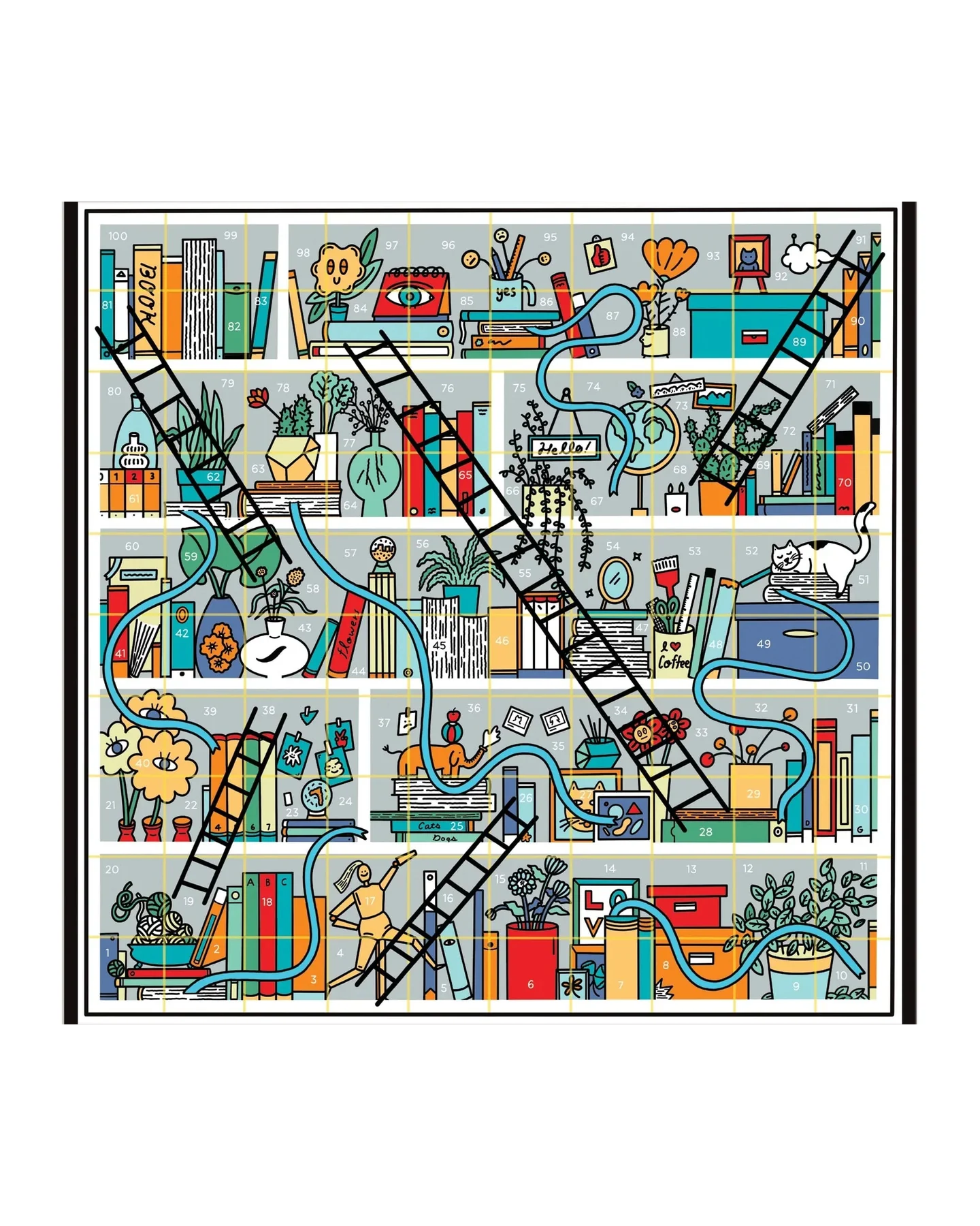 Galison Books and Ladders Classic Board Game-3