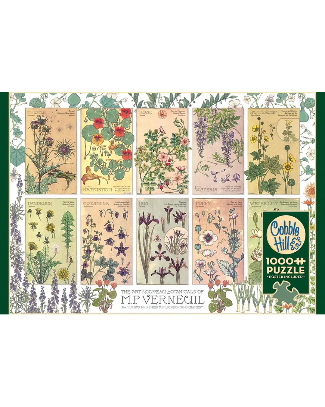 Cobble Hill Botanicals by Verneuil 1000-Piece Jigsaw Puzzle-3