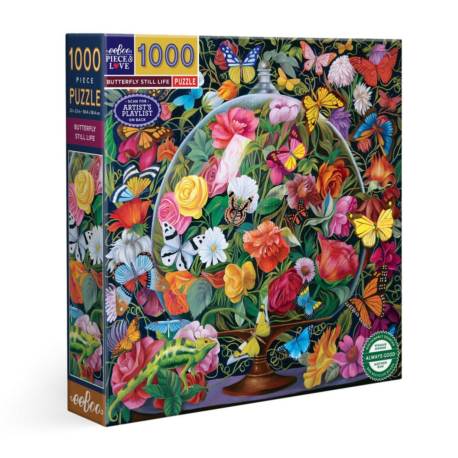 eeBoo Butterfly Still Life 1000-Piece Jigsaw Puzzle