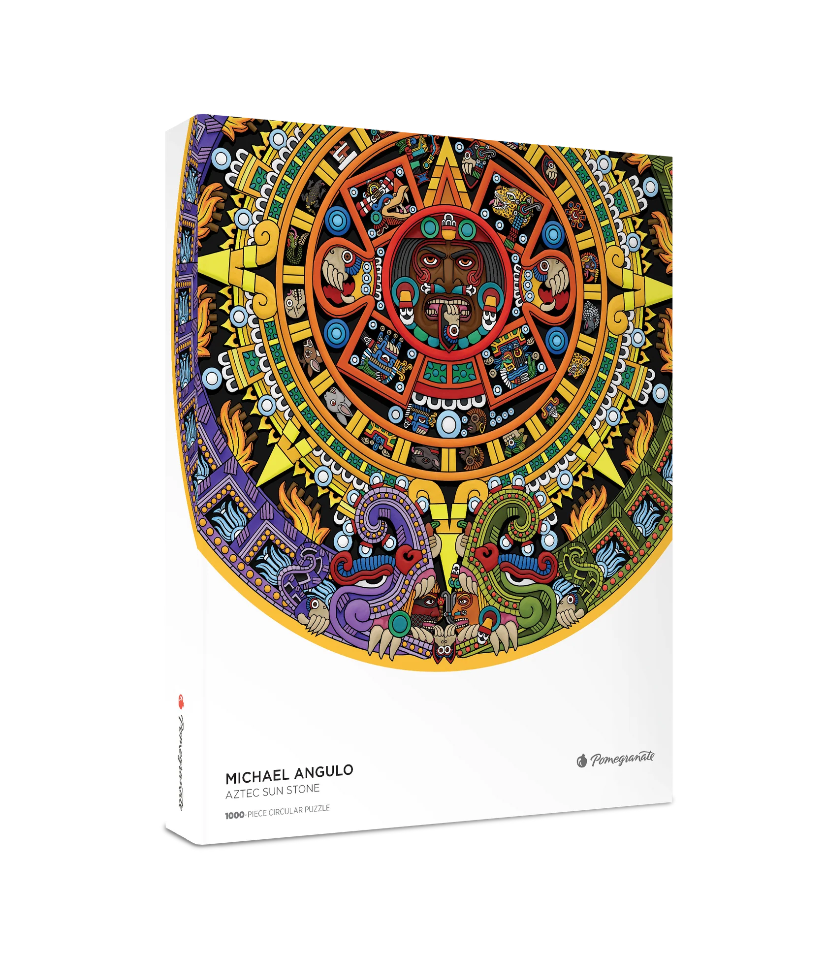 Pomegranate - Michael Angulo: Aztec Sun Stone - 1000 Pce Circular Puzzle