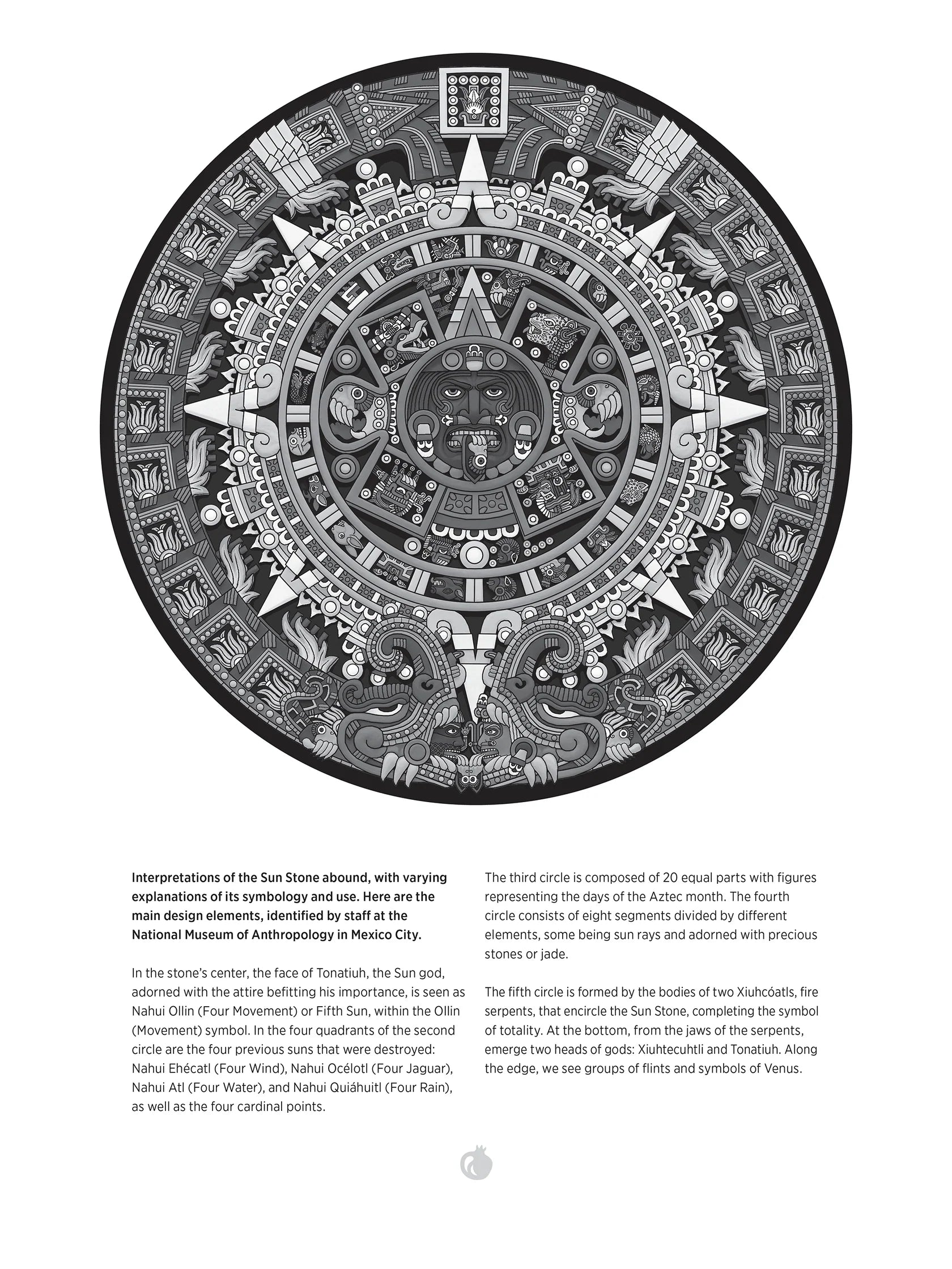 Pomegranate - Michael Angulo: Aztec Sun Stone - 1000 Pce Circular Puzzle