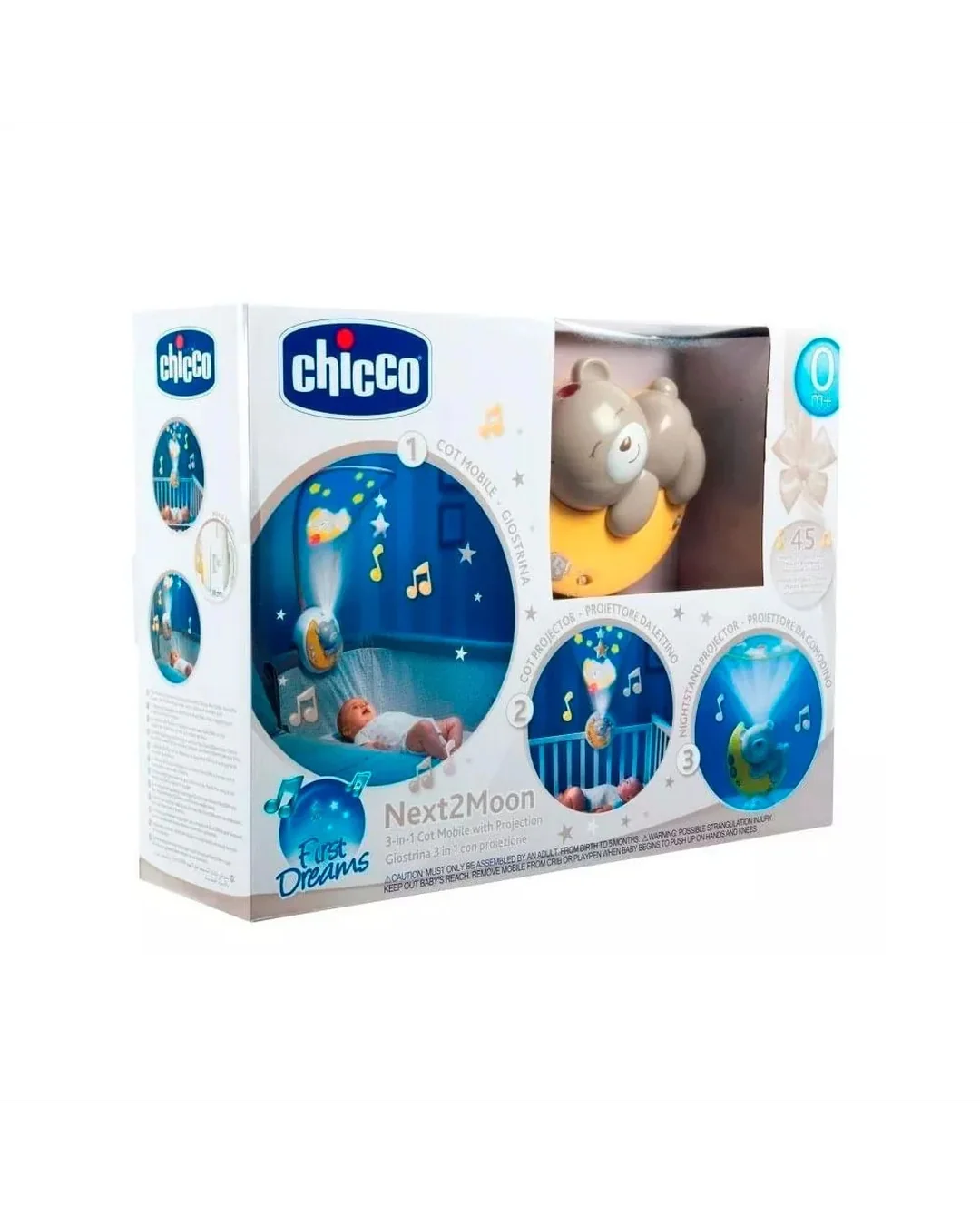 Chicco Next2Moon Cot Projector & Mobile - Neutral Crib Mobiles