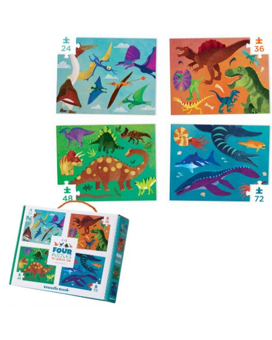 Crocodile Creek Dinosaurs Four-Puzzle Set