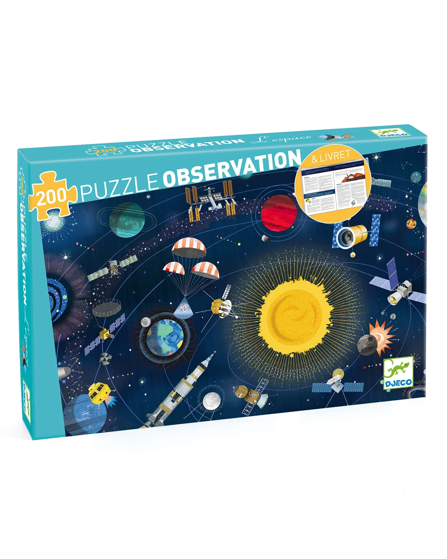 Djeco The Space 200-Piece Jigsaw Puzzle with Booklet