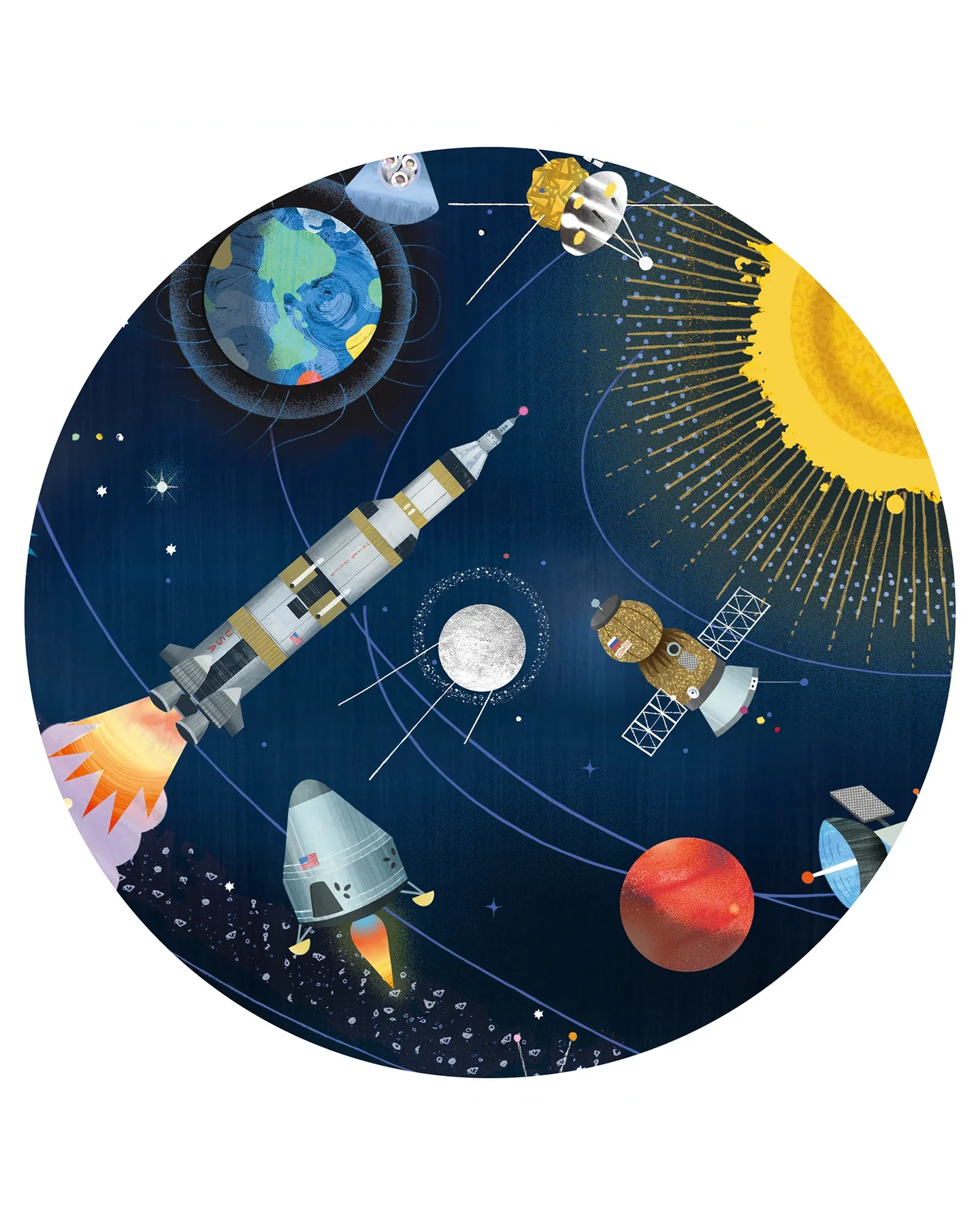 Djeco The Space 200-Piece Jigsaw Puzzle with Booklet-4