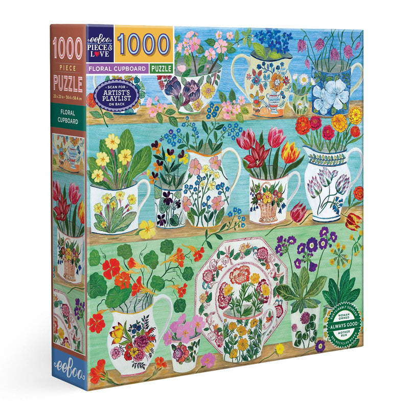 eeBoo 1000pc Puzzle Floral Cupboard