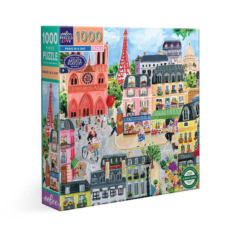 eeBoo 1000pc Puzzle: Paris in a Day