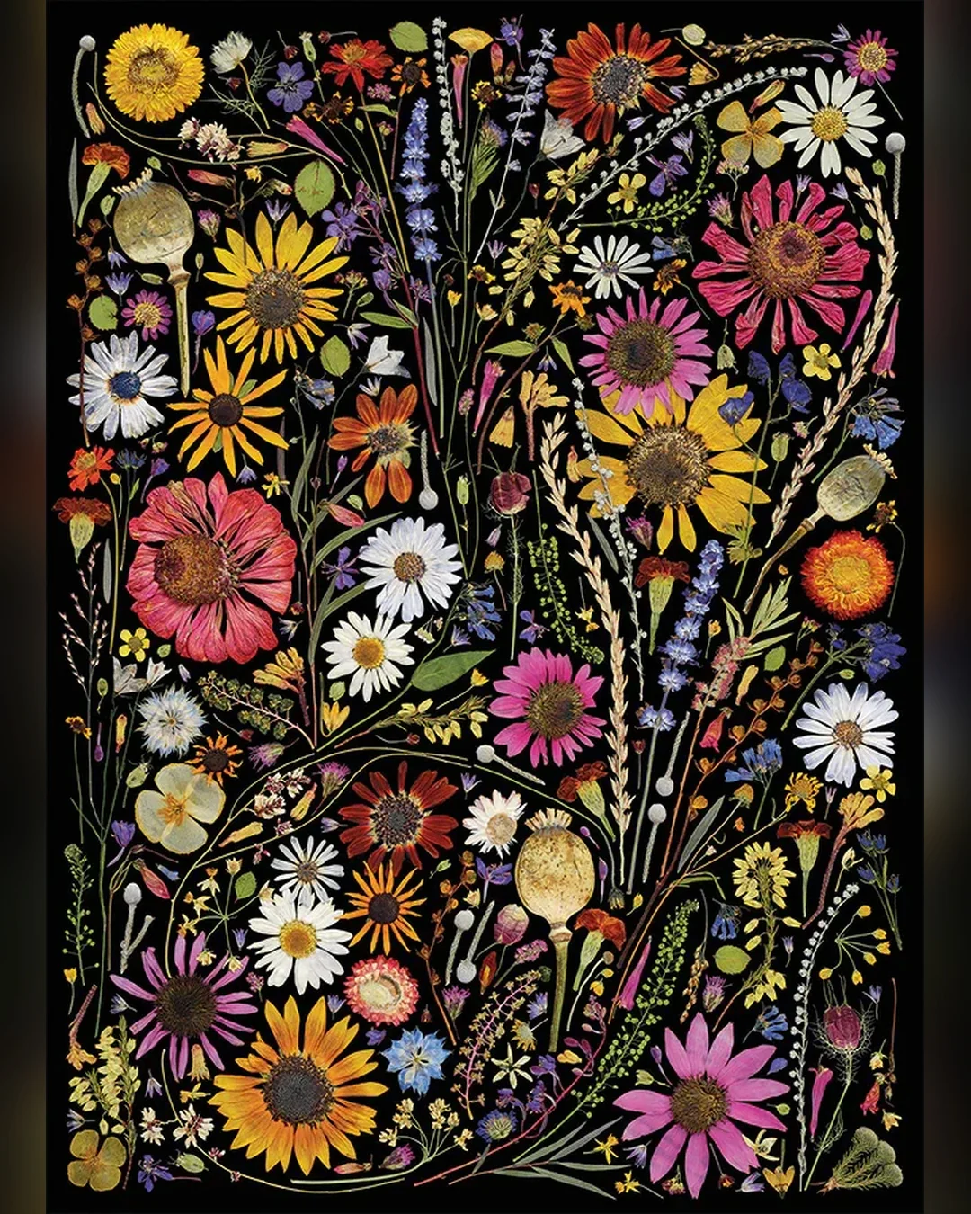 Cobble Hill Flower Press: Happiness 1000-Piece Jigsaw Puzzle-2