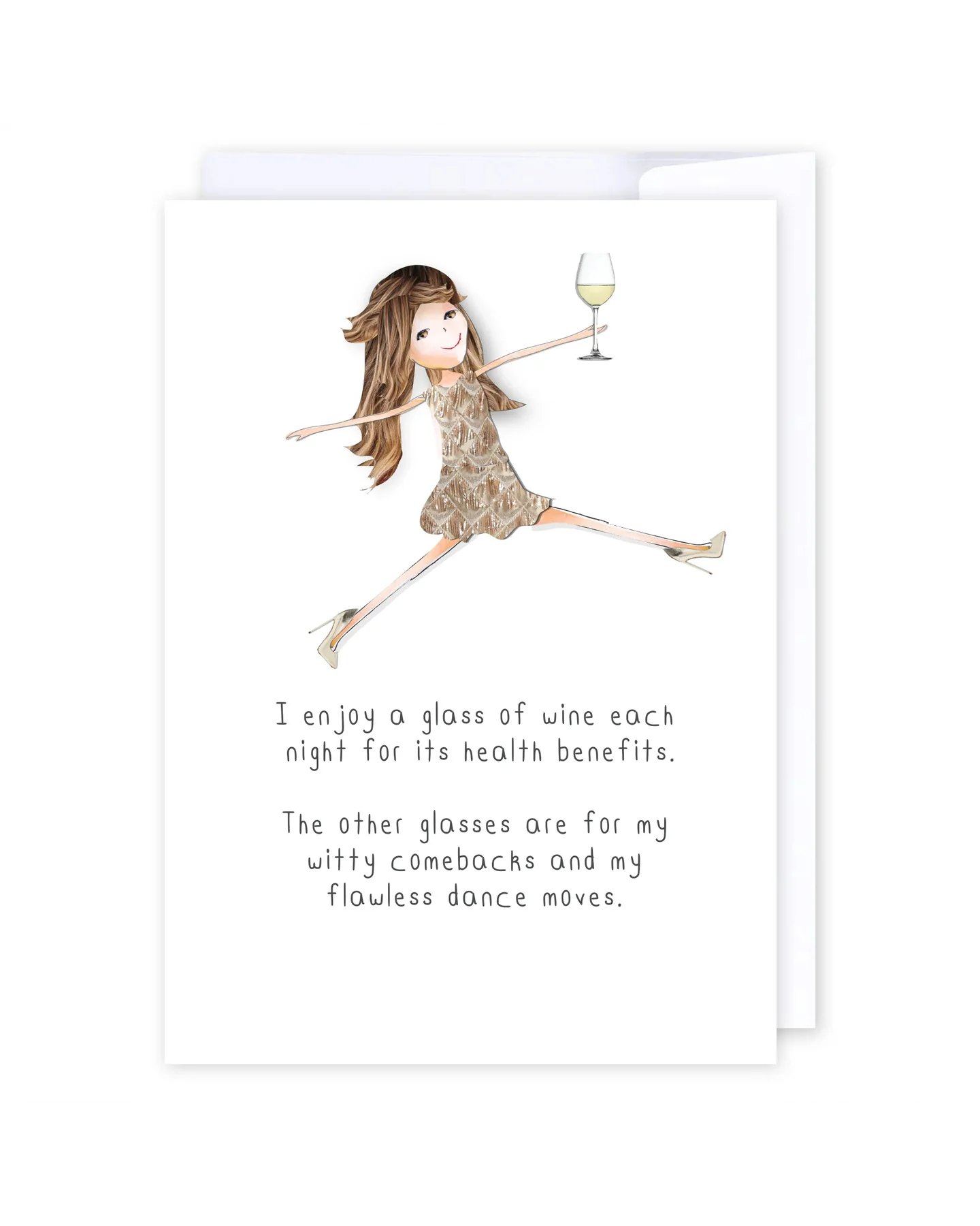 Glass of wine Greeting Cards