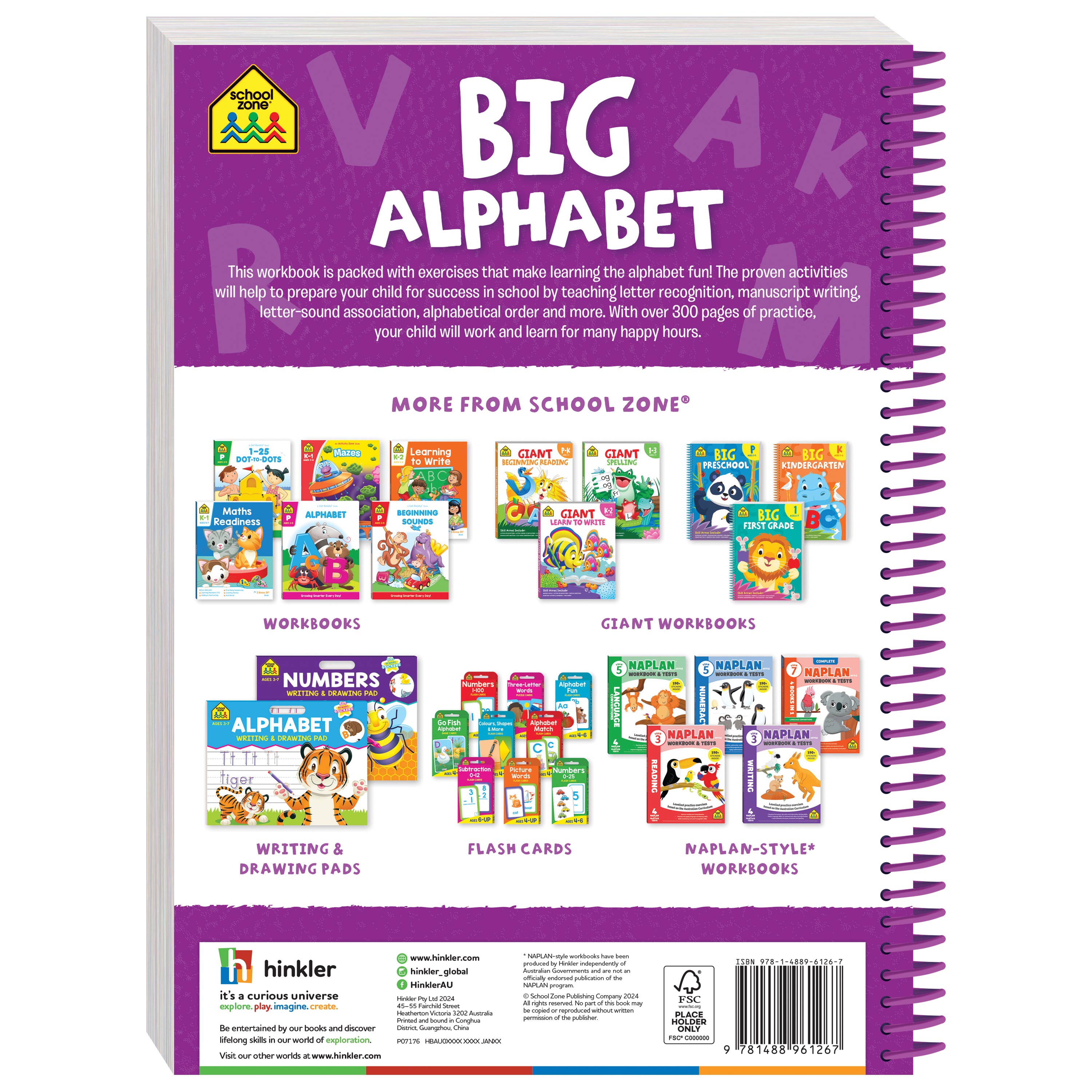 School Zone Big Spiro Workbook Alphabet