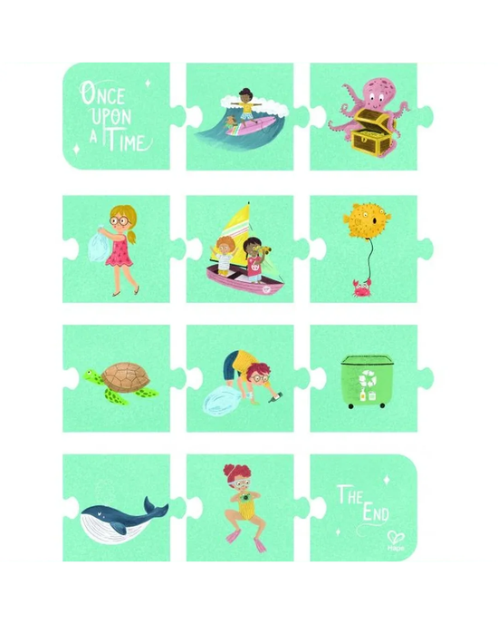 Hape 3 in 1 Puzzle & Storytelling - Ocean Friends