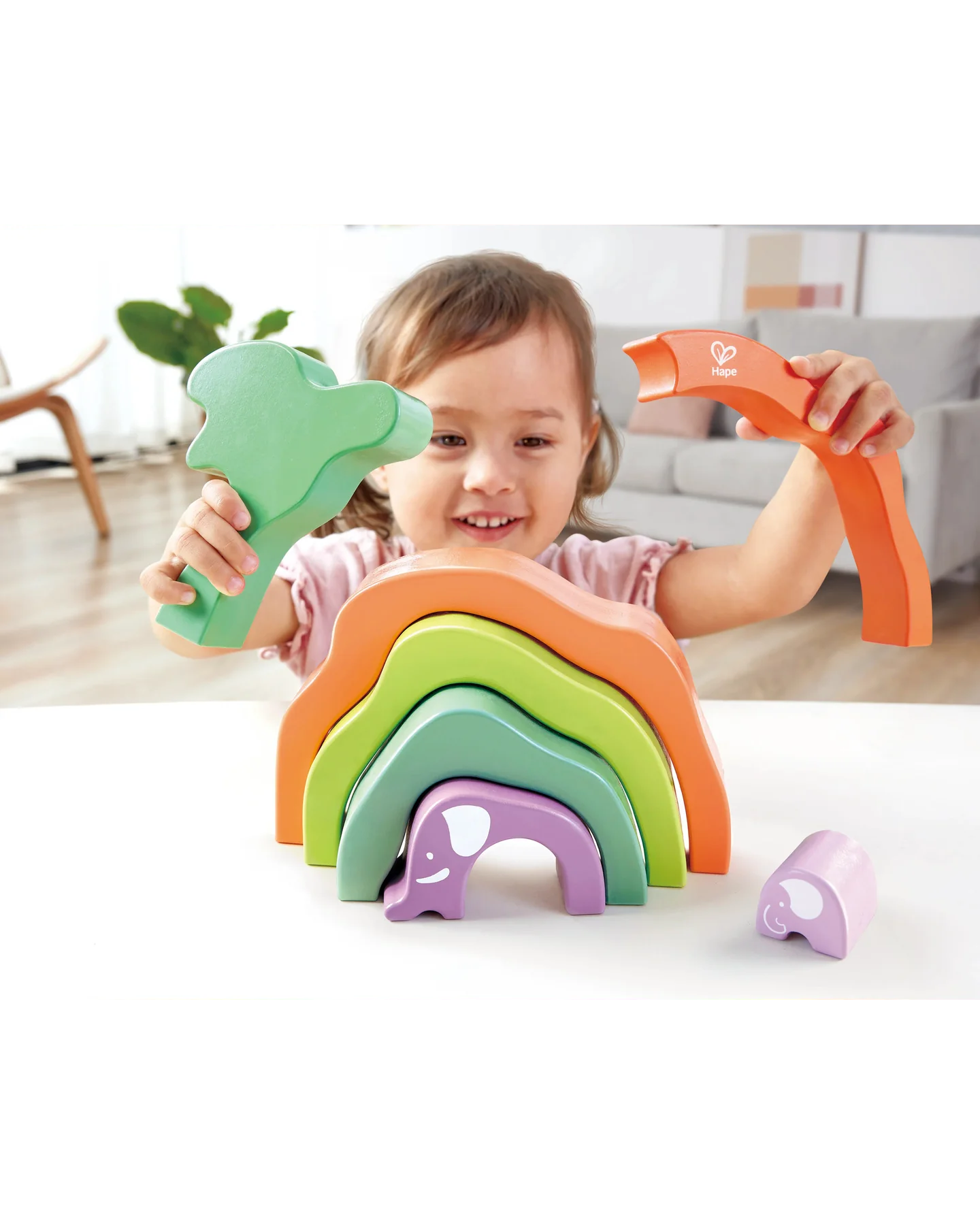 hape-safari-elephant-stacking-blocks