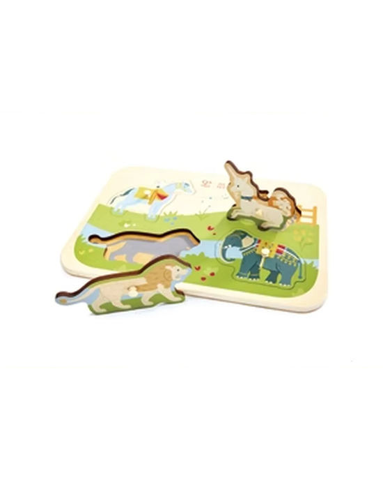 Hape x The Met Majestic Animals Wooden Peg Puzzle
