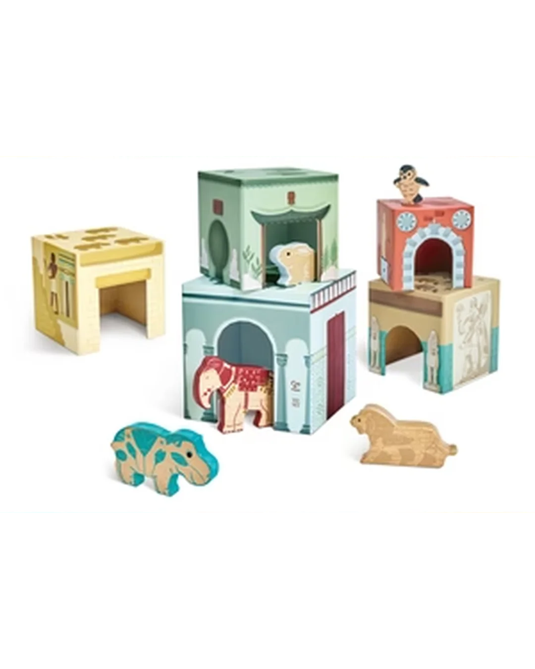 Hape x The Met Museum Wooden Nesting Blocks – 10 Pieces Sorting & Stacking Toys