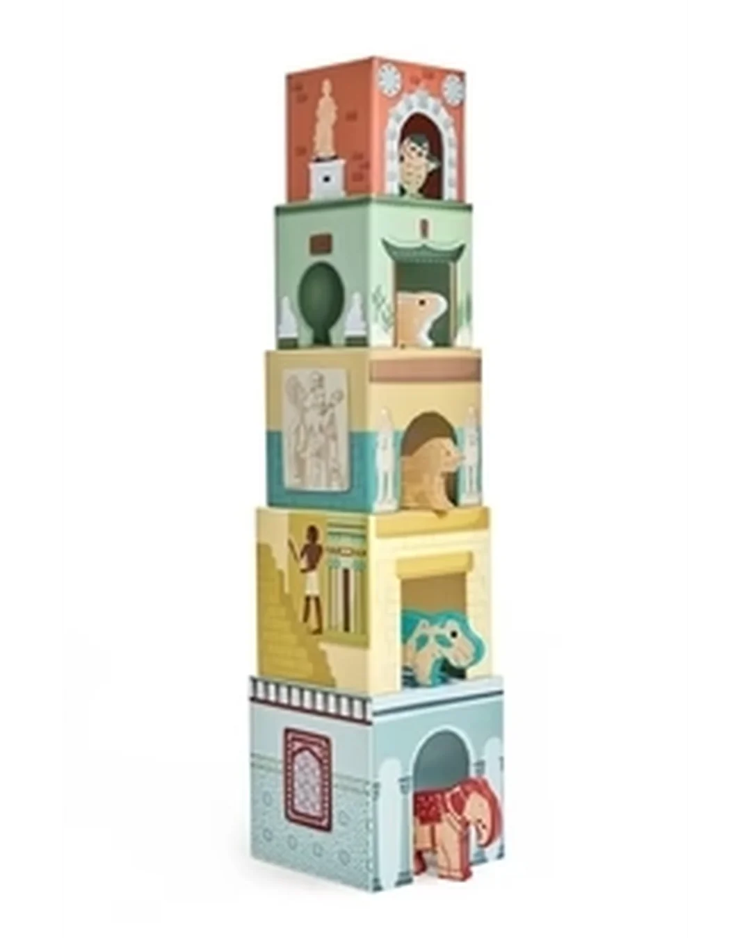 Hape x The Met Museum Wooden Nesting Blocks – 10 Pieces Sorting & Stacking Toys