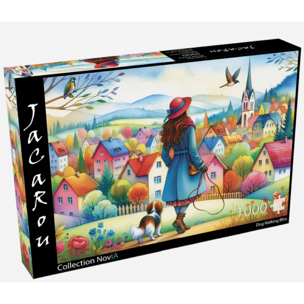 Jacarou Dog Walking Bliss 1000pc Jigsaw Puzzle