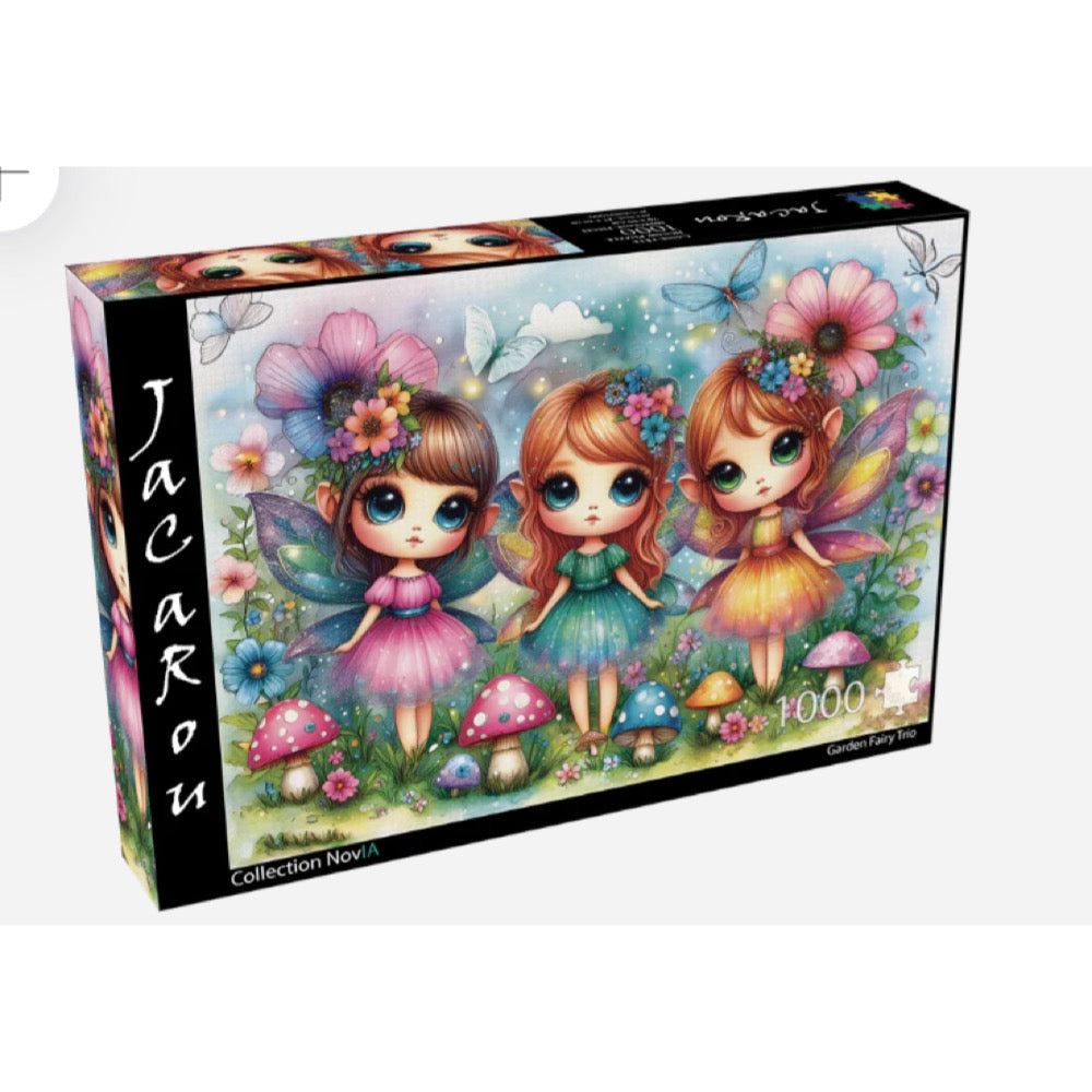 Jacarou Garden Fairy Trio 1000pc Jigsaw Puzzle