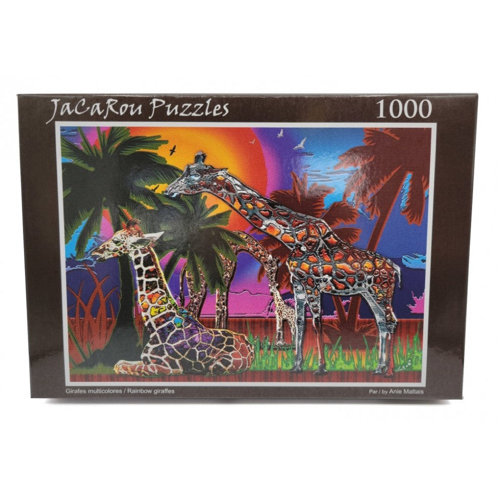 Jacarou Rainbow Giraffes 1000pc Jigsaw Puzzle