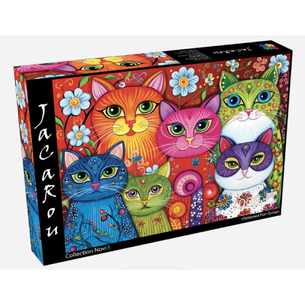 Jacarou Patterned Purr Group 1000pc Jigsaw Puzzle