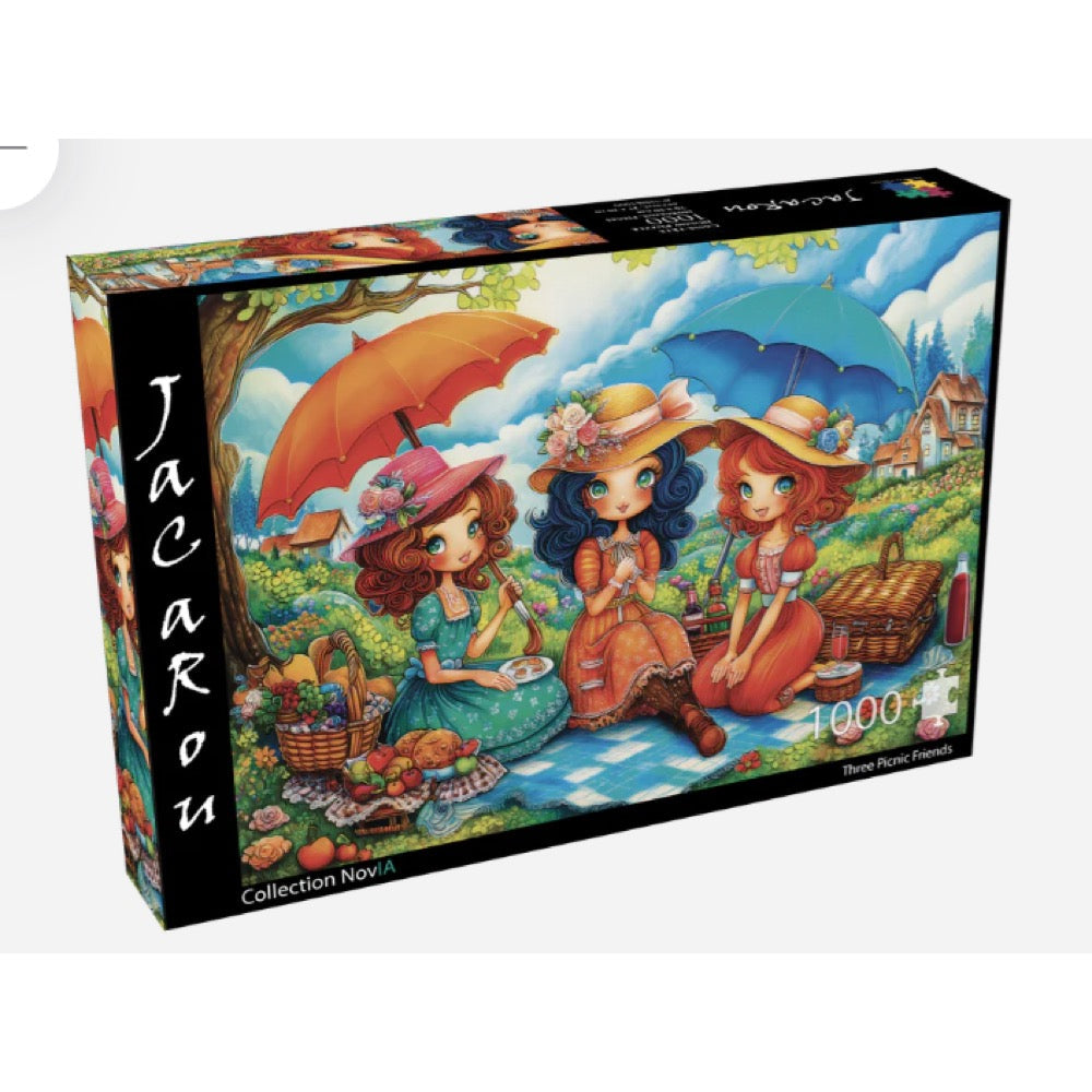 Jacarou Three Picnic Friends 1000pc Jigsaw Puzzle