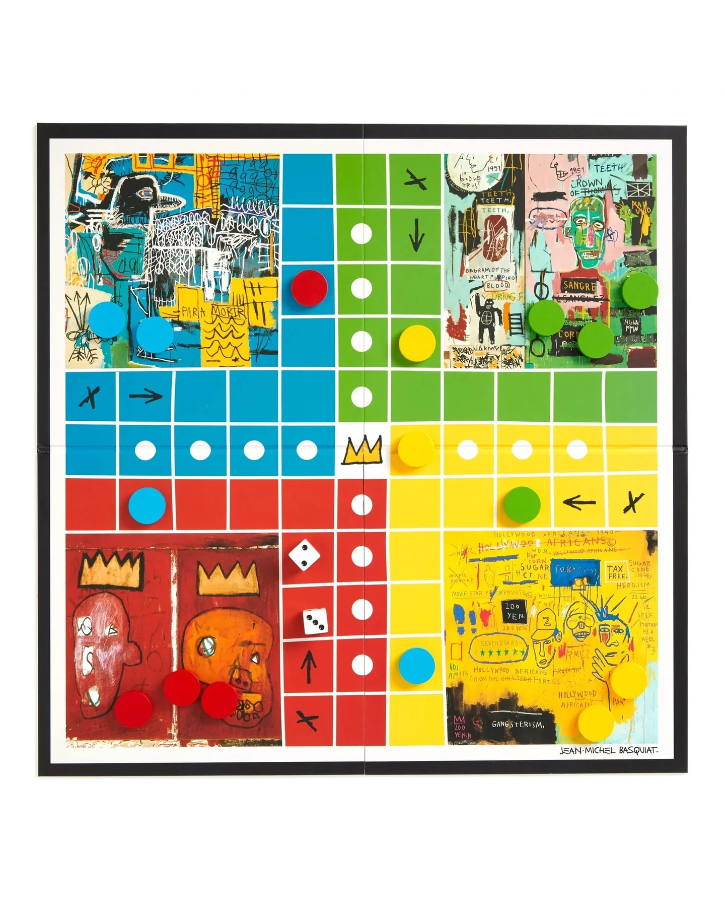 Galison Jean-Michel Basquiat Ludo Classic Board Game-3
