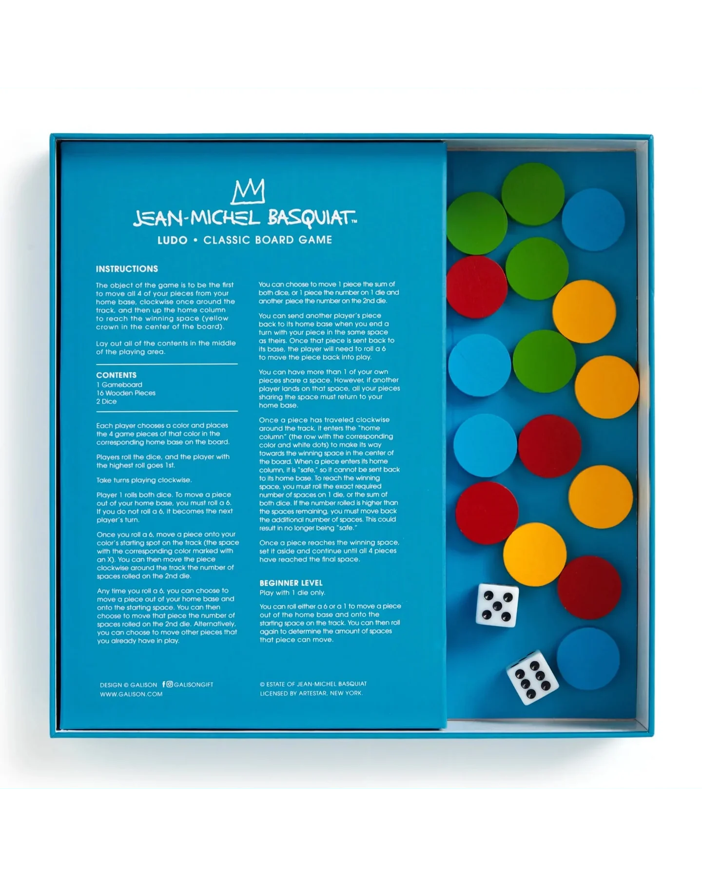 Galison Jean-Michel Basquiat Ludo Classic Board Game-5