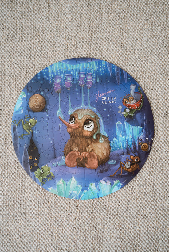 Kuwi Glowworm Glitter Critter Round Puzzle - 100 piece