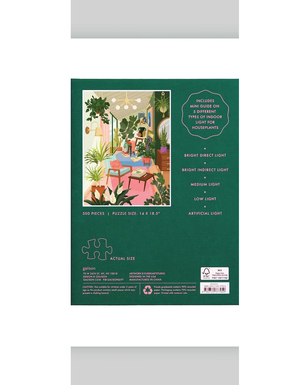 Galison Lighting 101: Houseplants 500-Piece Jigsaw Puzzle-6