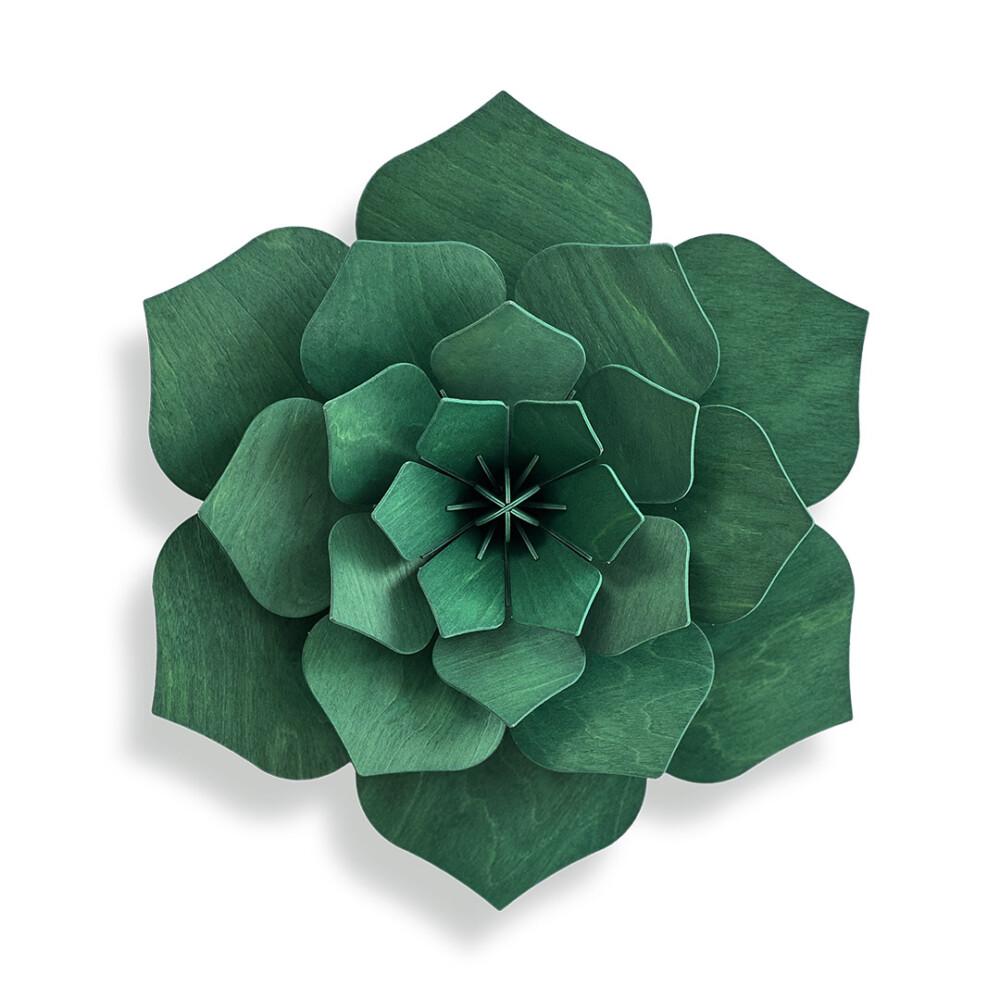 Lovi Decorative Wooden Flower - 48cm - dark green