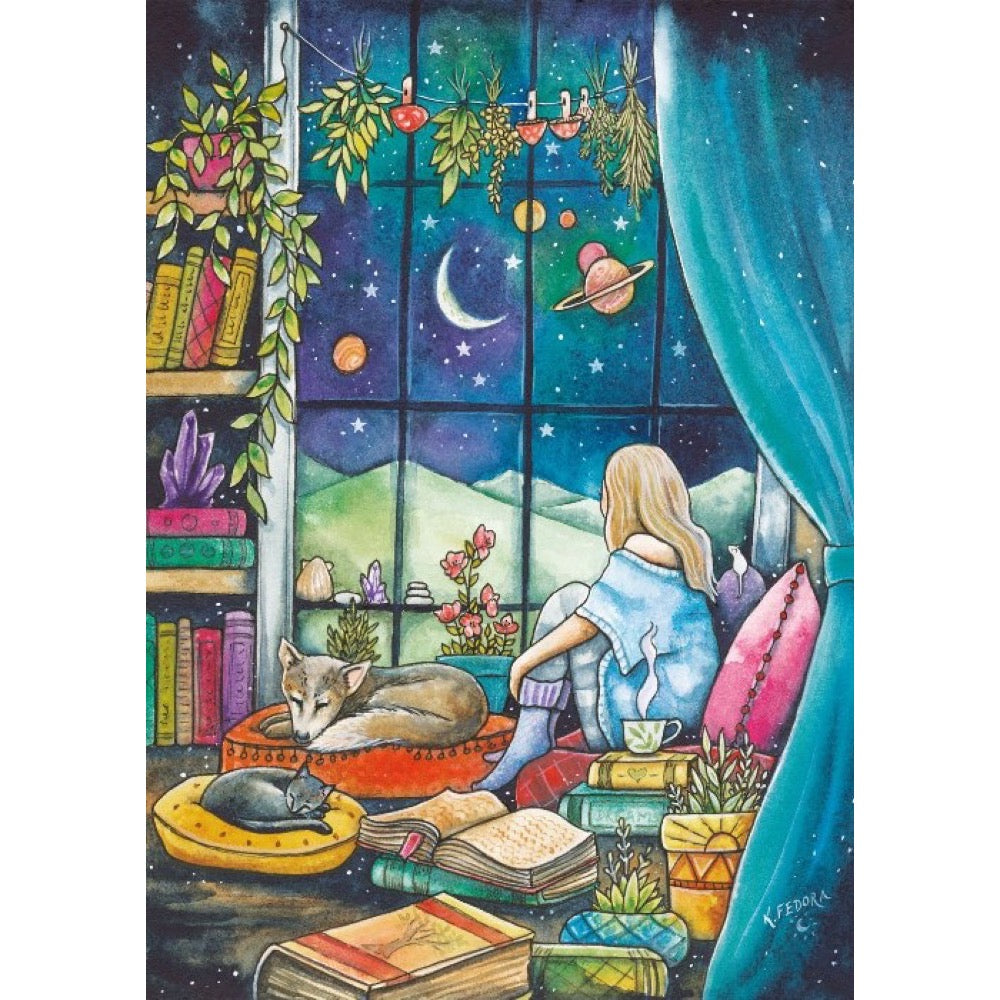 Magnolia Nightfall Kat Fedora 1000pc Jigsaw Puzzle